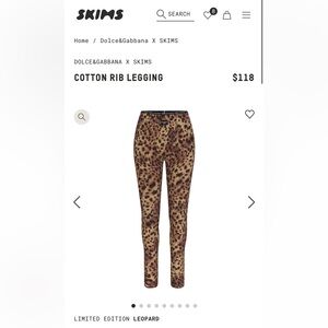 Dolce & Gabbana Skims cotton rib leggings